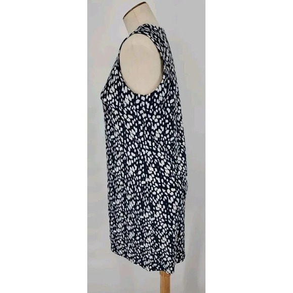 Jude Connelly Juliet Shift  Dress Sleeveless V Neck Navy White Abstract Small - Picture 4 of 6